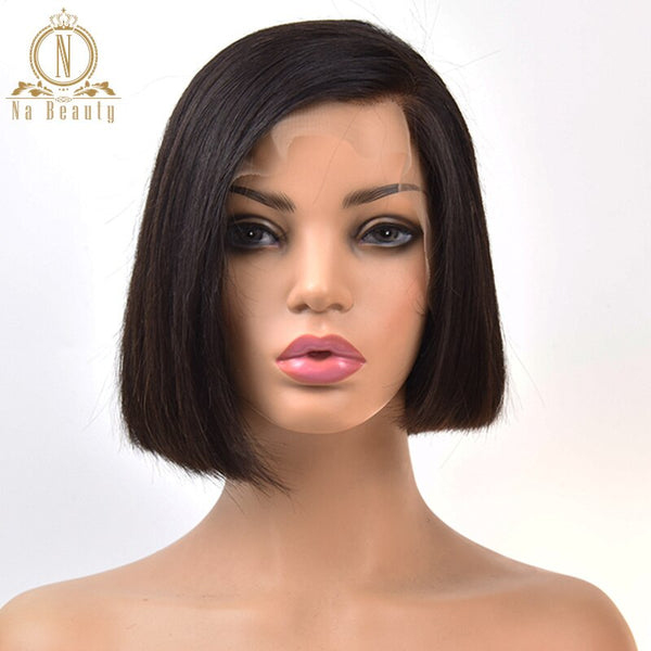 Lace Front Human Hair Short Bob Wigs Bleached Knots Pre Plucked - Bellelooks