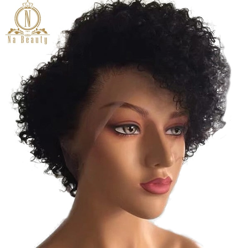 Kinky Curly Short Bob Wig  Lace Front Human Hair Wigs - Bellelooks