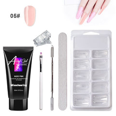 Acrylic Kit Nail Extension Gel Polish Set Pink White Crystal UV LED - Bellelooks