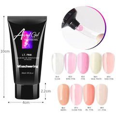 Acrylic Kit Nail Extension Gel Polish Set Pink White Crystal UV LED - Bellelooks