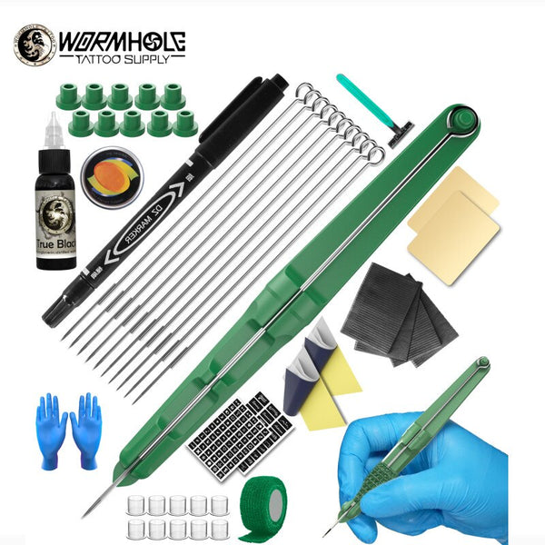 3D Hand Poke and Stick Tattoo Kit DIY Tattoo Ink Needles Set for Body Art Hand Poke Stick Tattoo Beginners Practice Tattoo Kit