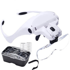 5 Lens Adjustable Headband Magnifying Glass Magnifier With LED Light lamp Magnifying Glasses For False Lashes Eyelash Extension - Bellelooks