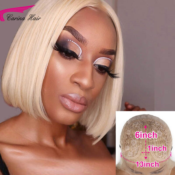 613 Bob Short Wig Blonde Straight 4X4 Lace Closure Wig - Bellelooks