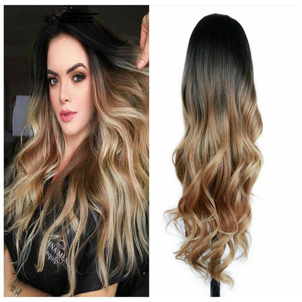 Colorful Hair Long Wavy Wigs Heat Resistant Synthetic Wig For Women Daily/Party - Bellelooks