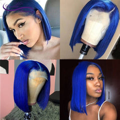 7x7 Closure Wig Short Bob Wigs Skin Melt Lace Wig Remy Hair - Bellelooks