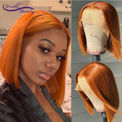 7x7 Closure Wig Short Bob Wigs Skin Melt Lace Wig Remy Hair - Bellelooks