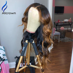 ALICROWN 150 Density Lace Front Human Hair Wigs Brazilian Hair - Bellelooks