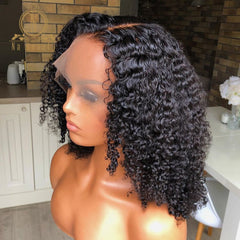 Kinky Curly Transparent Lace Wigs Invisible 360 Lace Frontal Human Hair Wigs - Bellelooks