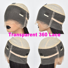 Kinky Curly Transparent Lace Wigs Invisible 360 Lace Frontal Human Hair Wigs - Bellelooks