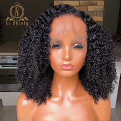 Kinky Curly Transparent Lace Wigs Invisible 360 Lace Frontal Human Hair Wigs - Bellelooks