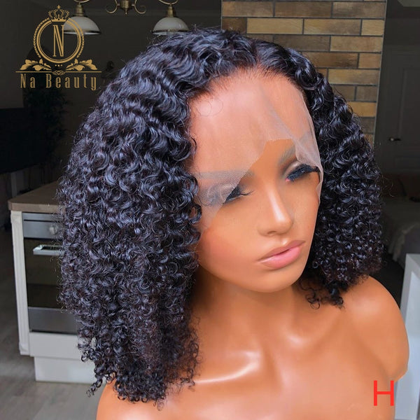 Kinky Curly Transparent Lace Wigs Invisible 360 Lace Frontal Human Hair Wigs - Bellelooks