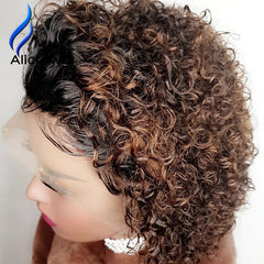 Alicrown Ombre Pixie Cut Wigs  Short Lace Front Human Hair Wigs - Bellelooks