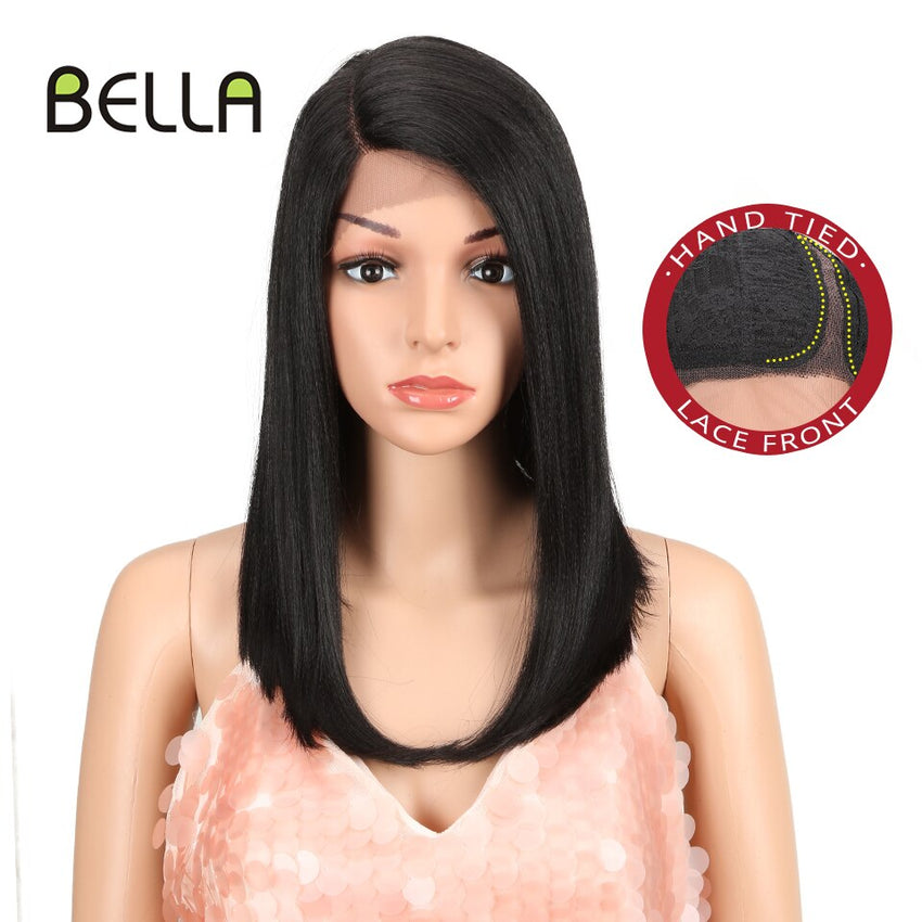 BELLA Synthetic Lace Front Wig 14 inch Short Hair Wig - Bellelooks