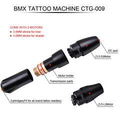 Rotary Tattoo Pen Two head 3.5 liner and 3.0 shader Quite Motor Tattoo Supplies - Bellelooks