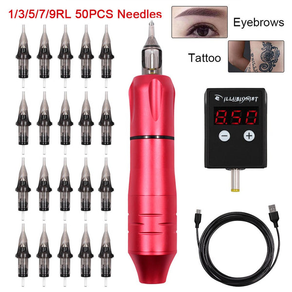 Tattoo Machine Kit Wireless Tattoo Power Supply Microblading Eyebrow - Bellelooks