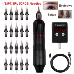 Tattoo Machine Kit Wireless Tattoo Power Supply Microblading Eyebrow - Bellelooks