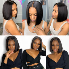 Bob Wig Human Hair 13x4 4x4 Lace Front Closure Human Hair Short Bob Wigs - Bellelooks