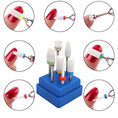 Ceramic Nail Drill Bits for Electric Nail Drill Tools kit 3/32 Shank Machine Calluses Remove Accessory of Manicure Pedicure - Bellelooks