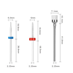 Ceramic Nail Drill Bits for Electric Nail Drill Tools kit 3/32 Shank Machine Calluses Remove Accessory of Manicure Pedicure - Bellelooks