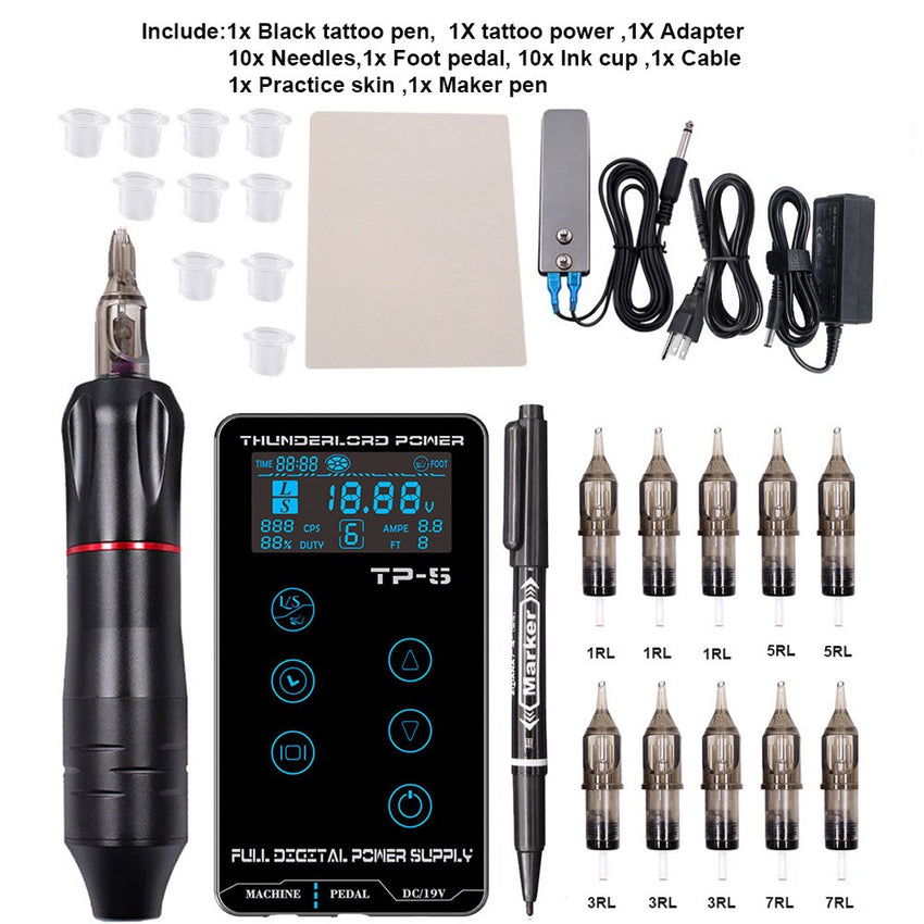 Tattoo Pen Machine Kit  LCD Touch Screen Tattoo Power Supply Tattoo Pen machine Set - Bellelooks