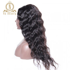 Deep Wave U Part Human Hair Wigs For Black Women Middle Part Brazilian Silky Natural Black Color Remy Hair Nabeauty 150 Density - Bellelooks