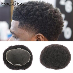 Afro Mens Toupee Wig Full Swiss Lace 6 in 120% Hair Density - Bellelooks