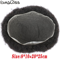 Afro Mens Toupee Wig Full Swiss Lace 6 in 120% Hair Density - Bellelooks