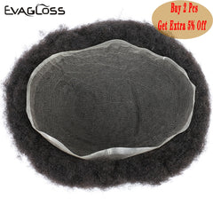 Afro Mens Toupee Wig Full Swiss Lace 6 in 120% Hair Density - Bellelooks