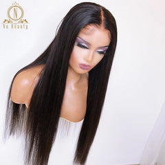 Fake Scalp Wig 13x6 Lace Front Invisible Knot Wig Bleached Knots Pre Plucked Straight Human Hair Lace Wig Remy Nabeauty 150% - Bellelooks