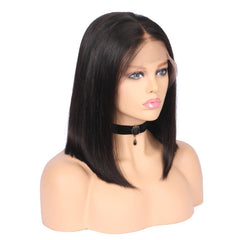 Glueless 13x6 Lace Front Human Hair Wigs Straight Brown Ombre Short Wig For Black Women Bob Wig Remy Malaysia Hair Na Beauty 130 - Bellelooks