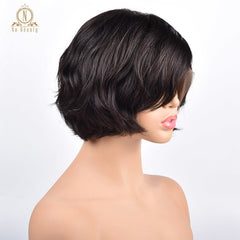 Glueless Full Lace Human Hair Short Wigs Natural Wave Bob Wigs Pixie Cut Brown Black Full Lace Wigs For Women Remy Nabeauty - Bellelooks