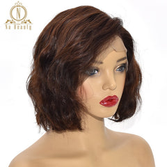 Glueless Full Lace Human Hair Short Wigs Natural Wave Bob Wigs Pixie Cut Brown Black Full Lace Wigs For Women Remy Nabeauty - Bellelooks