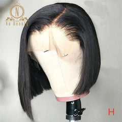 HD Transparent Lace Wigs Short Human Hair Wigs Stright Bob 13x6 Lace Front Wig For Black Women Remy Hair Pre Plucked Nabeauty - Bellelooks