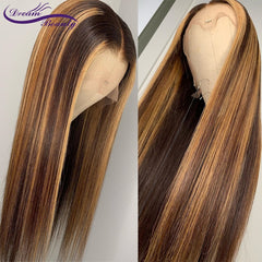 Highlight Honey Blonde Lace Front Human Hair Wigs With Baby Hair 8-24 Inches Straight Brazilian Remy Hair Lace Wig For Women - Bellelooks