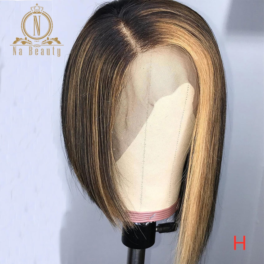 Honey Blonde Highlight Wig 360 Lace Frontal Wig 13x6 Lace Front Human Hair Wigs HD Transparent Lace Wig Pre plucked Nabeauty 180 - Bellelooks