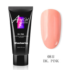 Hot ! 15ml Acrylic Nail Acrylic Gel Pink White UV LED Builder Gel Tips Enhancement Slip Solution Quick Extension Gel Polish Form - Bellelooks