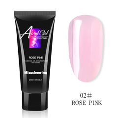 Hot ! 15ml Acrylic Nail Acrylic Gel Pink White UV LED Builder Gel Tips Enhancement Slip Solution Quick Extension Gel Polish Form - Bellelooks