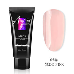 Hot ! 15ml Acrylic Nail Acrylic Gel Pink White UV LED Builder Gel Tips Enhancement Slip Solution Quick Extension Gel Polish Form - Bellelooks