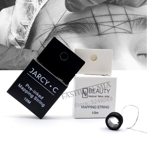 Inked-Mapping String for Eyebrow Measuring Microshading Thread Pre-inked Microblading String for Brow Tattoo Positioning Marker - Bellelooks