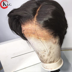 KUNGANG  Pixie Cut Wig 13*4 Bob Lace Front Human Hair Wigs Middle Ratio lace wig 150% 180% Density  Non-Remy Hair - Bellelooks