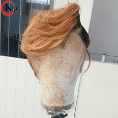 KUNGANG  Pixie Cut Wig 13*4 Bob Lace Front Human Hair Wigs Middle Ratio lace wig 150% 180% Density  Non-Remy Hair - Bellelooks