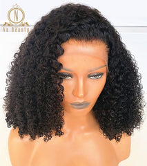 Kinky Curly Short Bob Wigs 13x6 Lace Front Human Hair Wig Pre Plucked For Black Women Brazilian Remy Hair Na Beauty 180 Density - Bellelooks