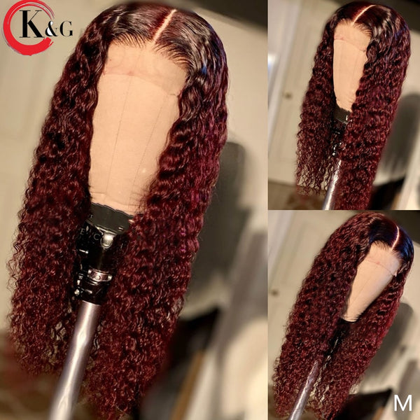 KungGang T1B-99j 13*4 Lace Front Human Hair 8”-22" Wigs With Baby Hair Brazilian Middle Ratio Non-Remy Lace Wigs 130 150density - Bellelooks