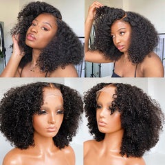 Luvin Curly 13x4 Lace Front Human Hair Wig Bob Deep Wave Pre Plucked Brazilian Curly Frontal Natural Water Wigs - Bellelooks