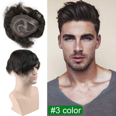 Men's Toupee 10x8 European Human Hair Swiss Mono Lace Thin Skin Hairpiece Hair Replacement System for Men Toupee #21 Ash Blonde - Bellelooks