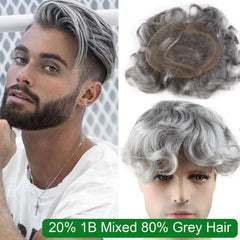 Men's Toupee 10x8 European Human Hair Swiss Mono Lace Thin Skin Hairpiece Hair Replacement System for Men Toupee #21 Ash Blonde - Bellelooks