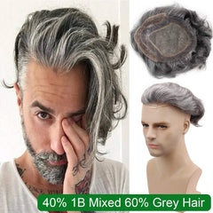 Men's Toupee 10x8 European Human Hair Swiss Mono Lace Thin Skin Hairpiece Hair Replacement System for Men Toupee #21 Ash Blonde - Bellelooks