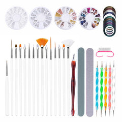 Nail Art Tool Set with 24W UV LED Lamp & 20000RPM Electric Nail Drill Machine to Cut Manicure / Nail Art Equipment Extension Kit - Bellelooks