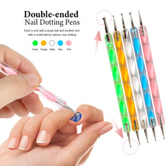 Nail Art Tools Set Kit Polish Brushes Nail Drawing Brush DIY Painting Rhinestone Dotting Pen Nail Beauty Decoration - Bellelooks