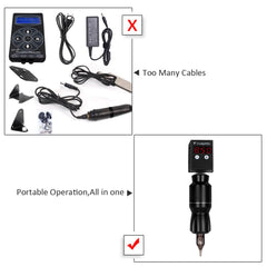 New Wireless Tattoo Power Supply Rechangeable Tattoo Battery Power DC/RCA Connector - Bellelooks